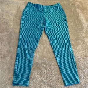Seea Aqua and Teal Striped Leggings